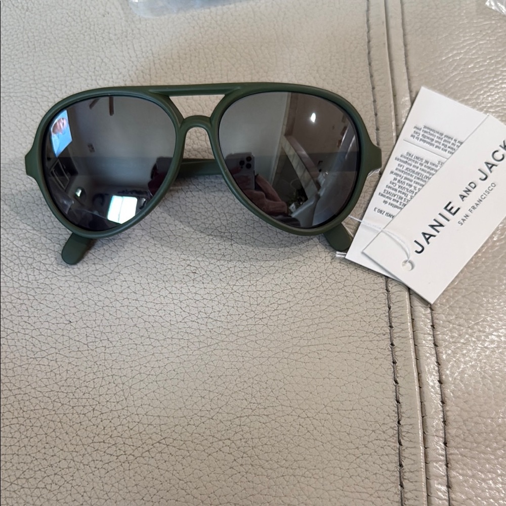 Janie and Jack Olive Green Aviator Sunglasses